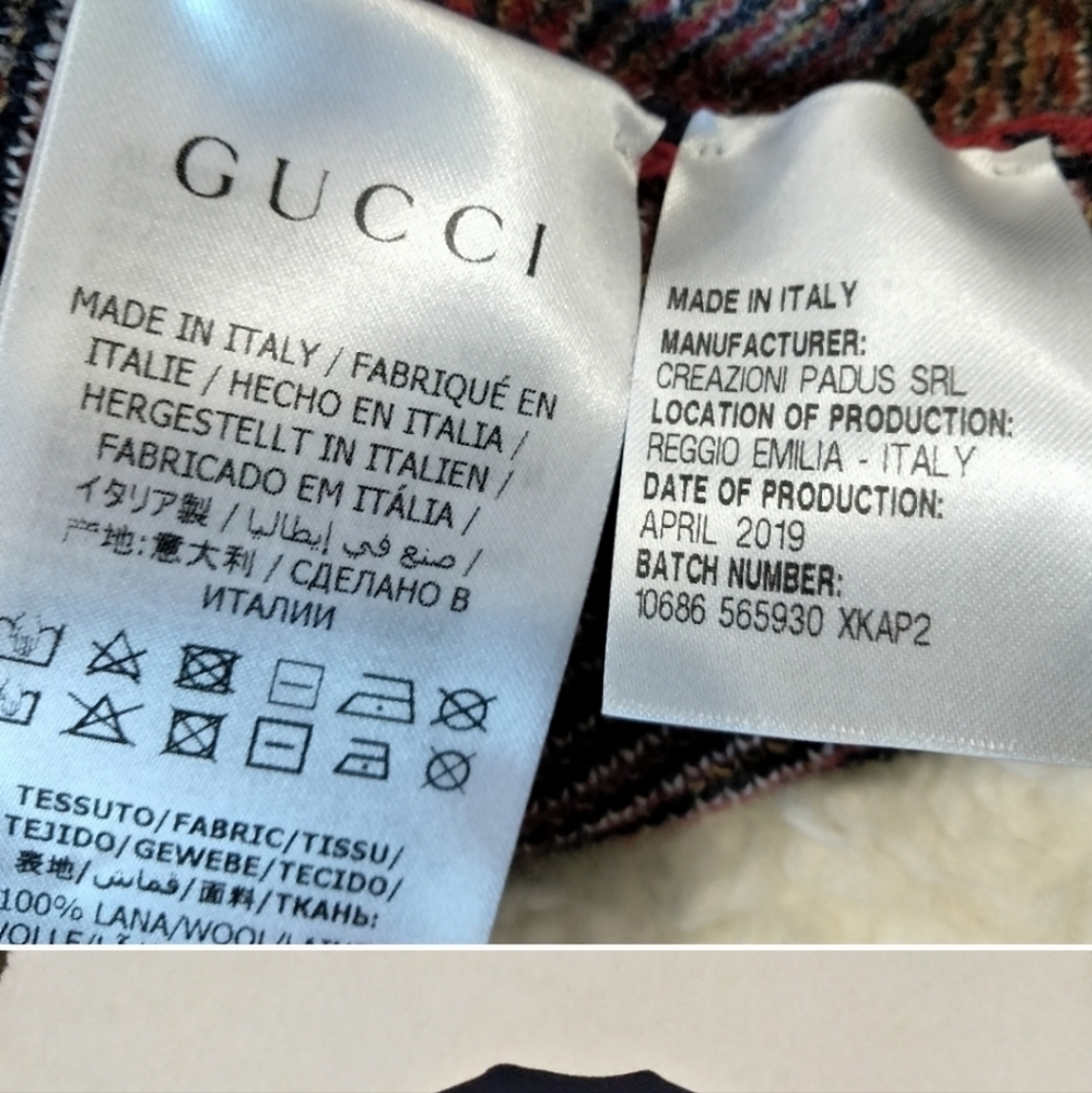 Gucci kids red blue argyle horse long sleeve polo wool sweater size 5 - Picture 10 of 12